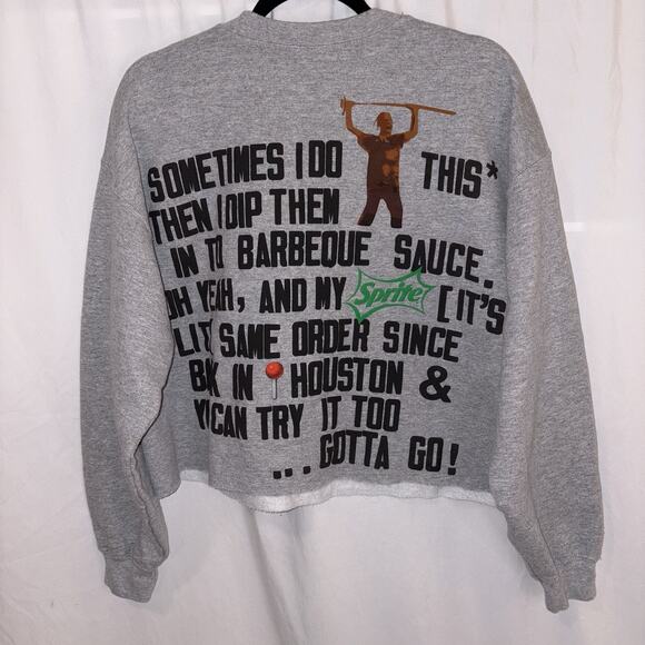 Travis Scott x CPFM xMcDonald’s Gray Crewneck Sweatshirt Sz Med Cropped RARE EUC - Picture 3 of 7